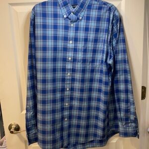 (👑3 For $25)   Lands End Button Down shirt 16-16.5 L/T non Iron twill